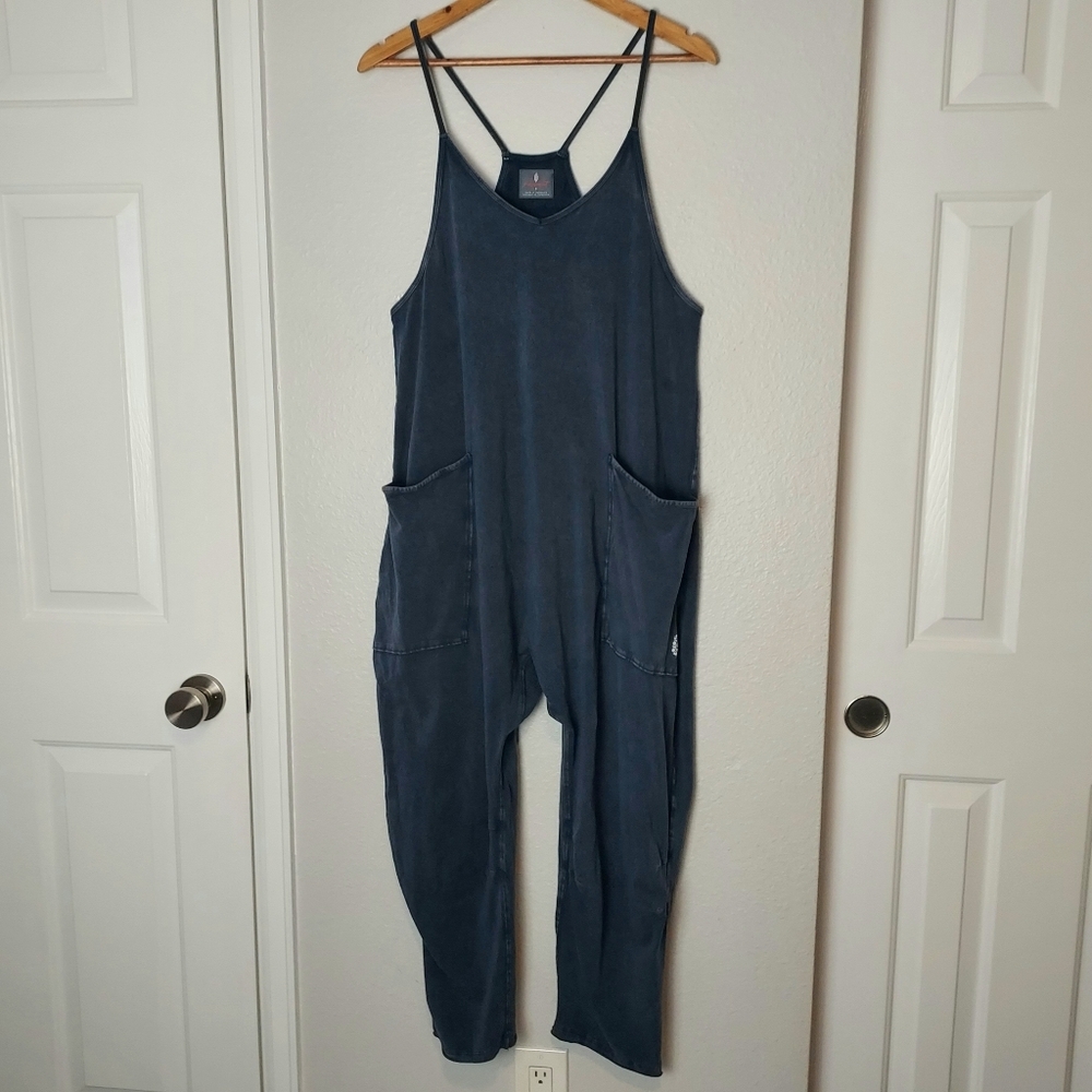 Free People Movement Hot Shot Onesie Overalls Blue Size Small - Picture 6 of 15